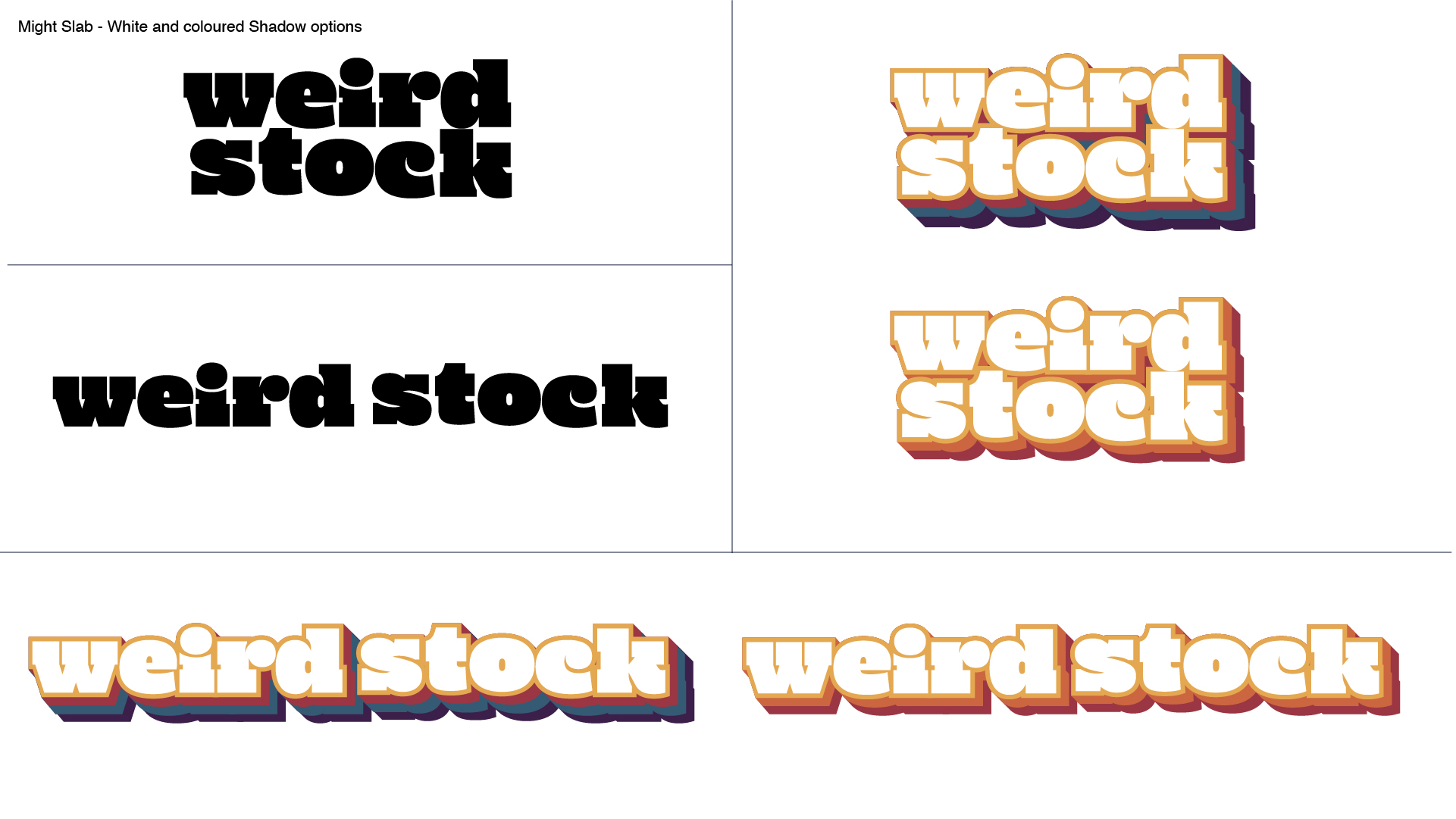 Weirdstock logo shadow colour options