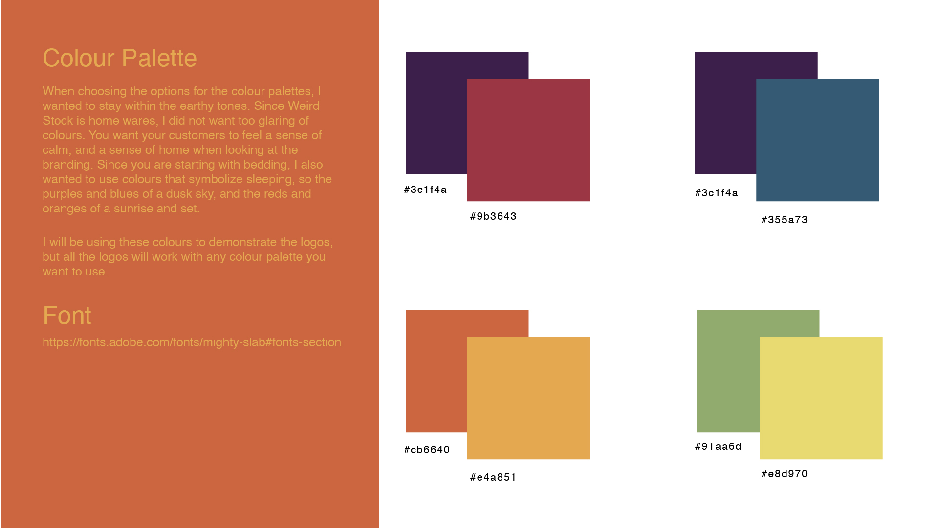 Weirdstock colour palettes