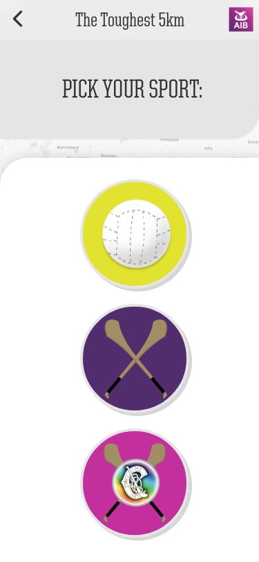 Sport selection onboarding screen