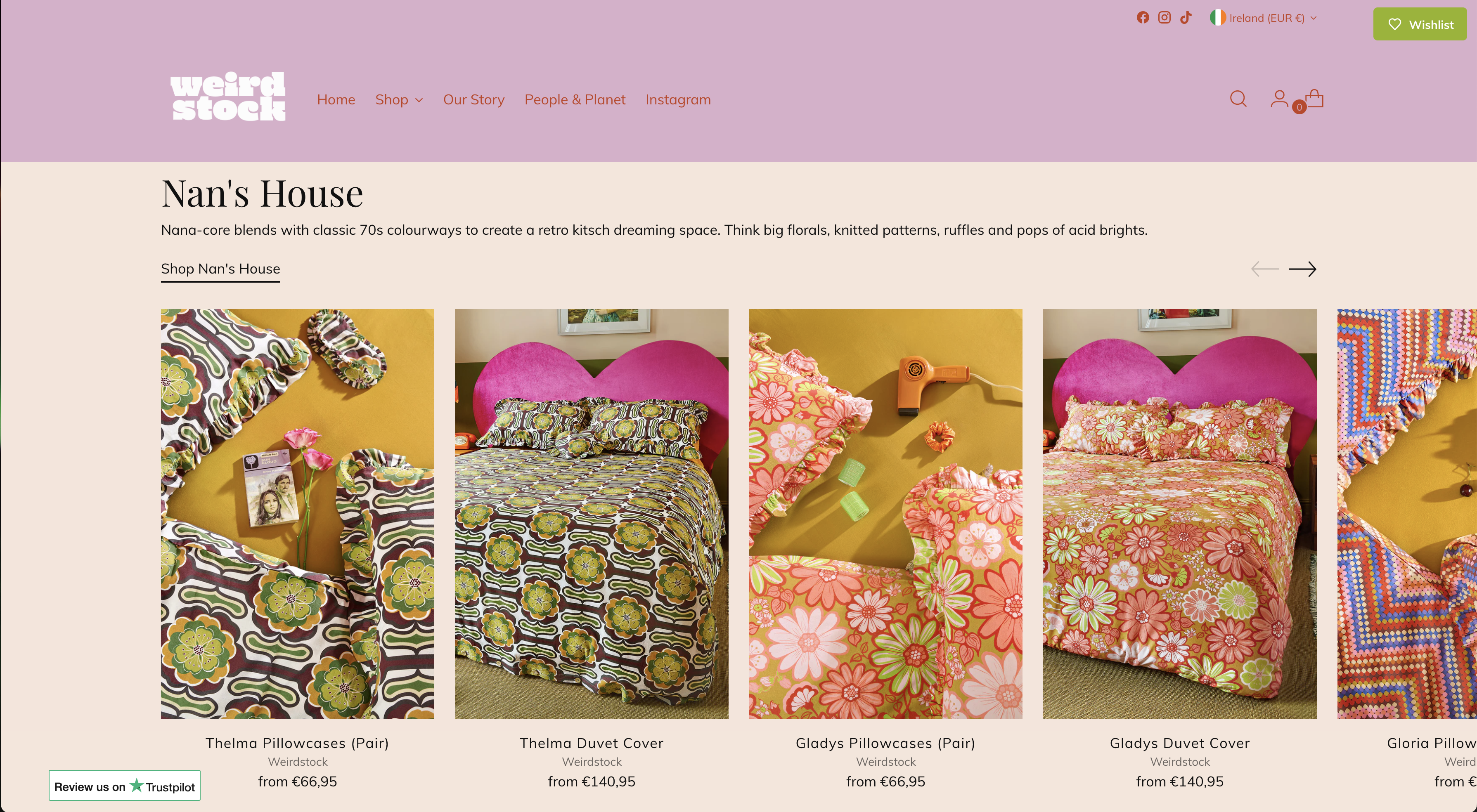 Weirdstock live e-commerce site