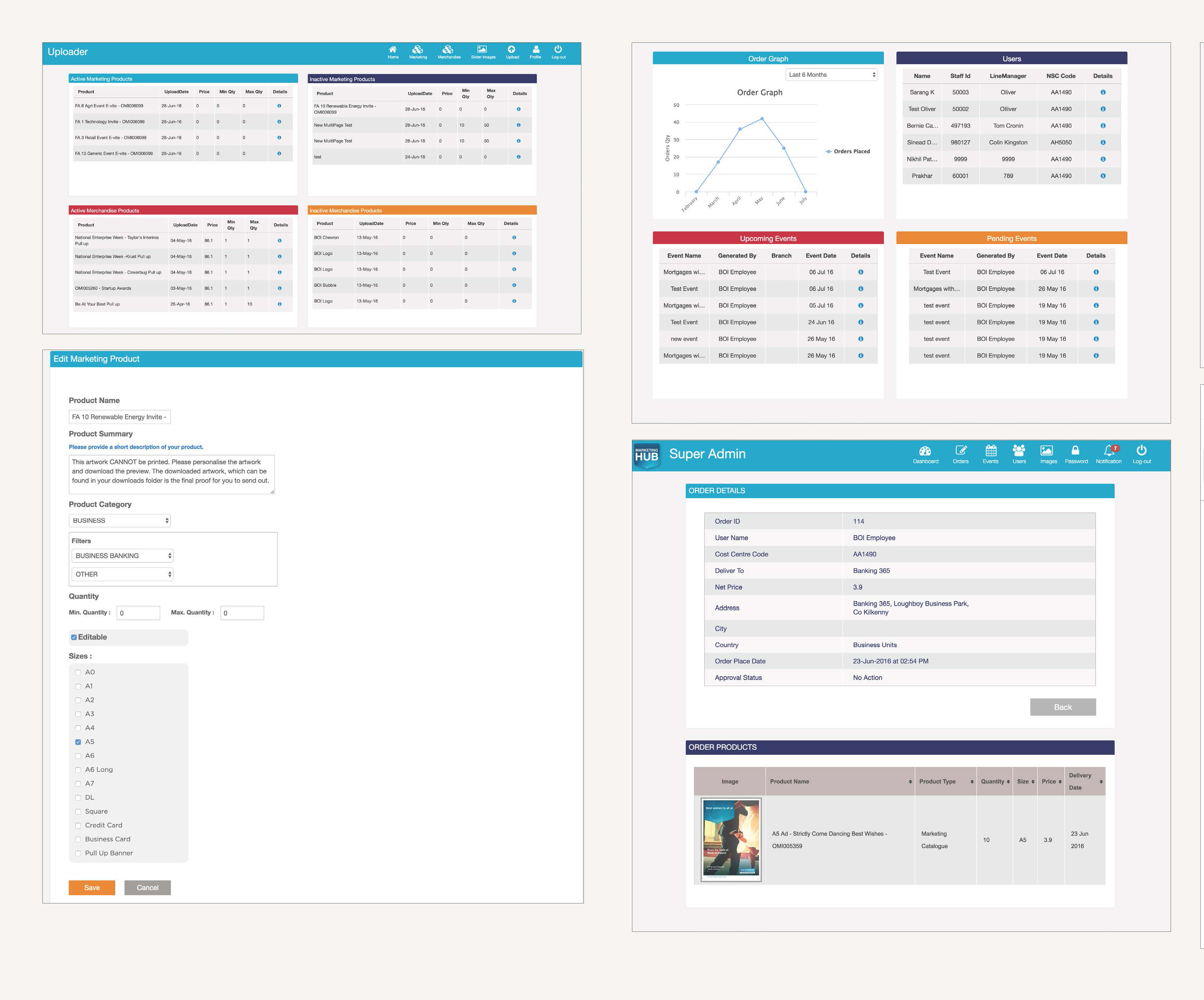 Marketing Hub admin dashboard and analytics